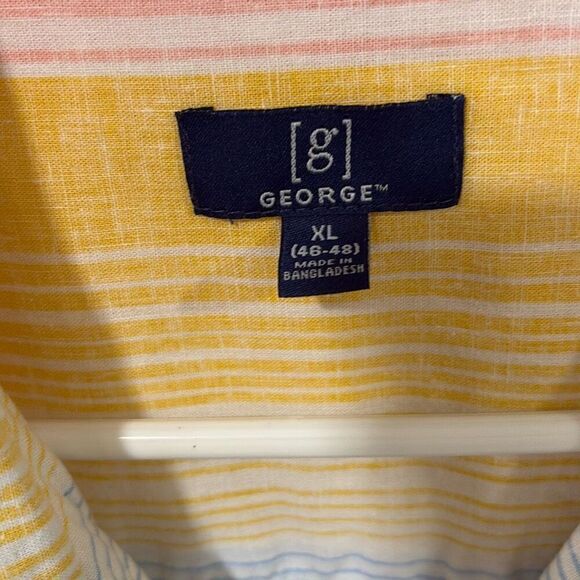 Men’s, George, Button Front Shirt, Casual, Plaid, XL, Short Sleeves - Picture 4 of 7